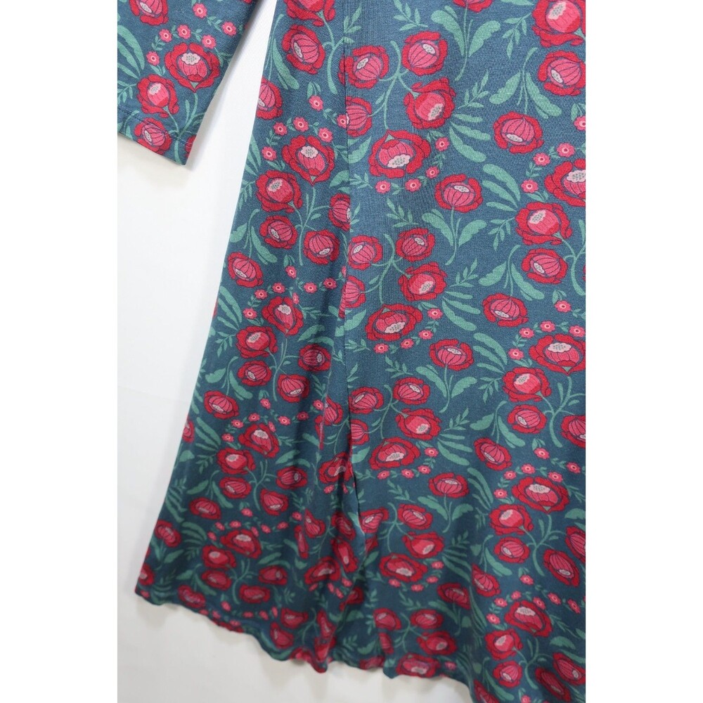 Gudrun Sjoden Floral Print Dress L Jersey Knit Lyocell Stretch Long Sleeve Boho - Picture 8 of 12